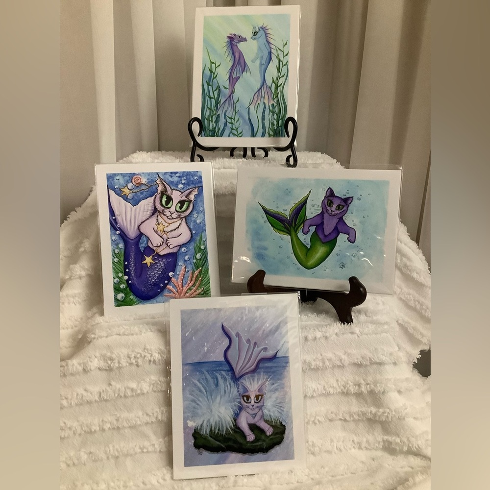 Collection Of (4) Mercat Prints By Tiger Pixie/Etsy